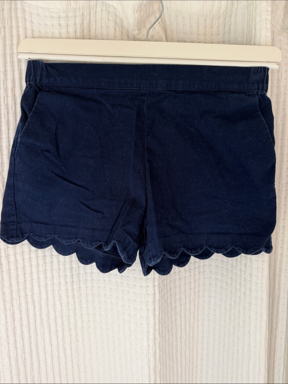 J. Crew Factory Navy Scallop-Trim Girls Shorts